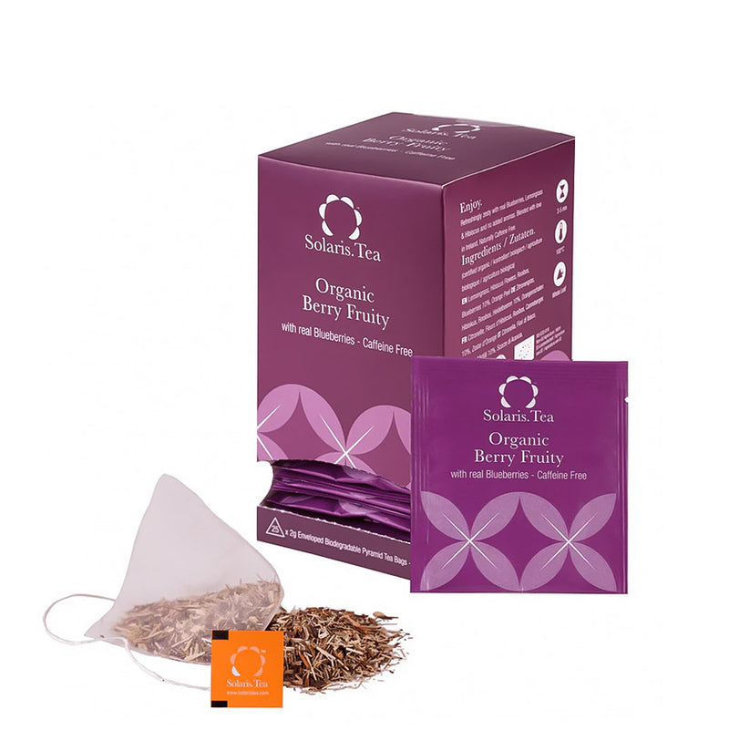 Solaris Tea Berry Fruity, 25 Organic Enveloped Pyramid Teabags 2g x25 ...
