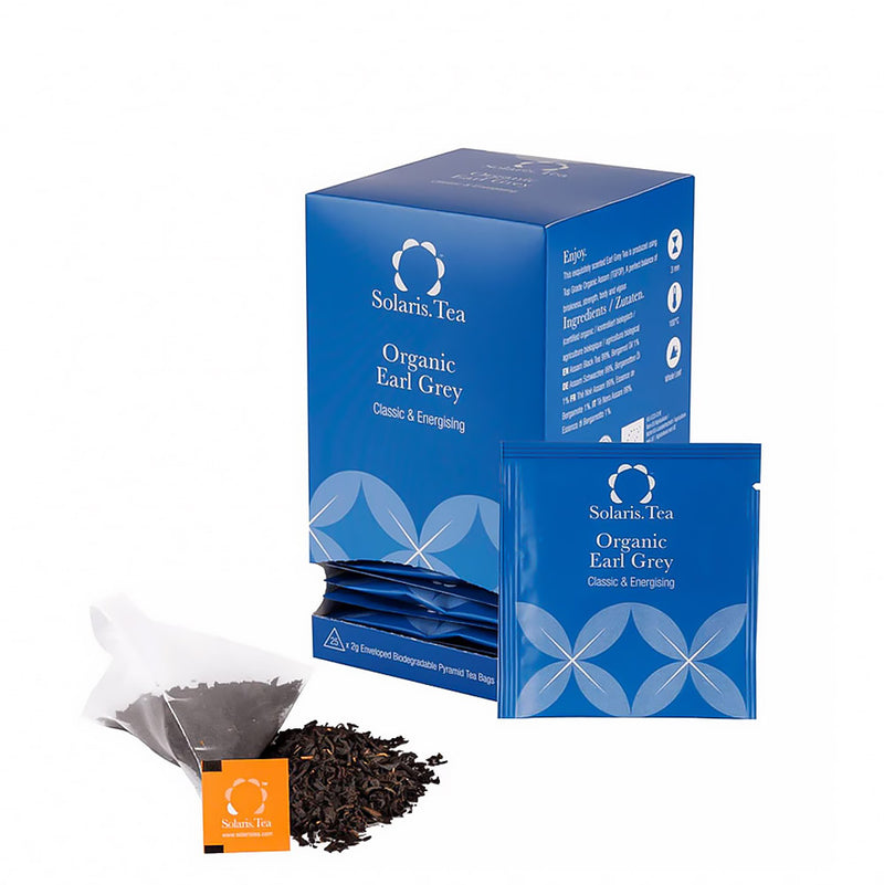 Solaris Tea Earl Grey Tea, 25 Organic Enveloped Pyramid Teabags 2g x25 ...