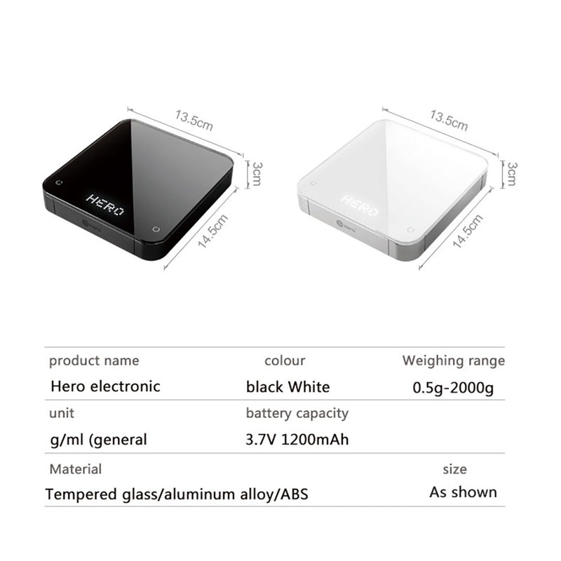 HERO Smart Coffee Scale | Electronic Kitchen Scale With LED Timer