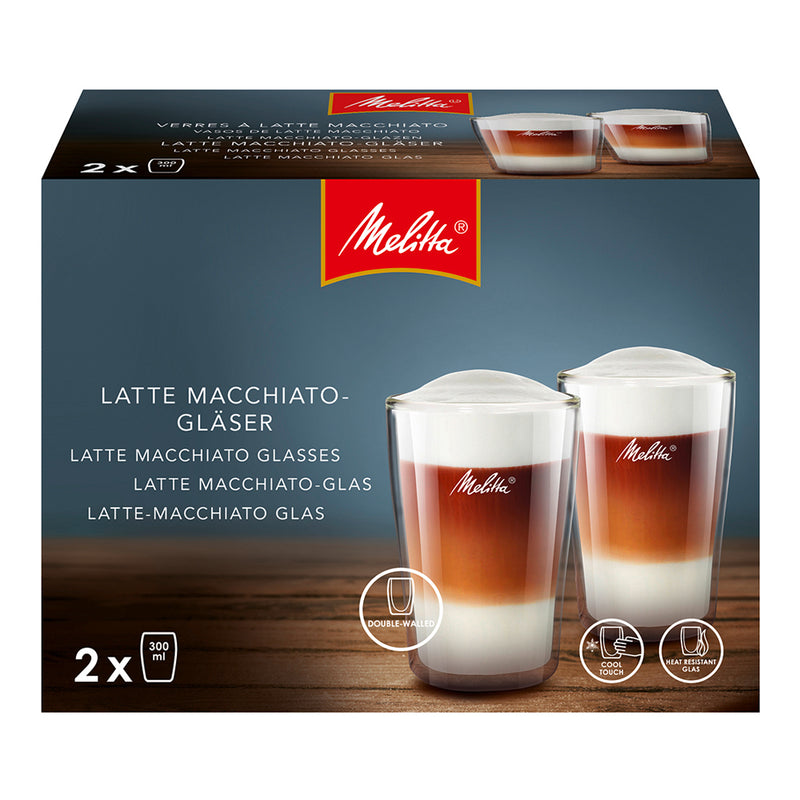 Melitta Latte Macchiato Glasses, Double-Walled, 2 Pcs, 300ml