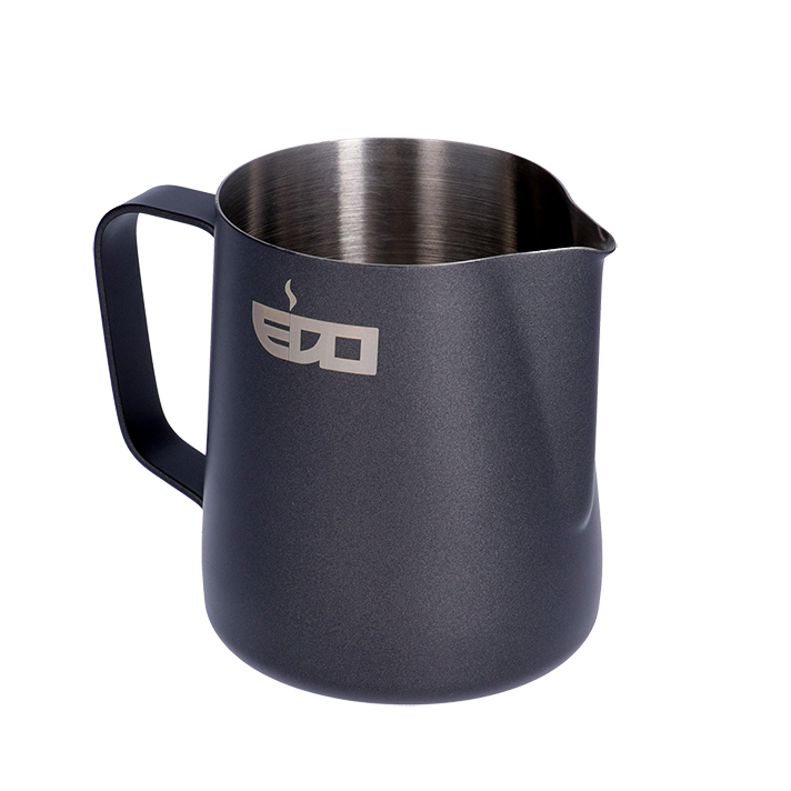 Edo Barista Black Stainless Steel Milk Pitcher - 350 ml/12 oz