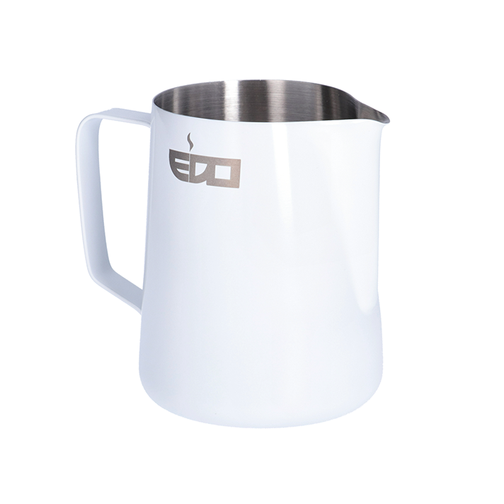 Edo Barista White Stainless Steel Milk Pitcher - 350 ml/12 oz