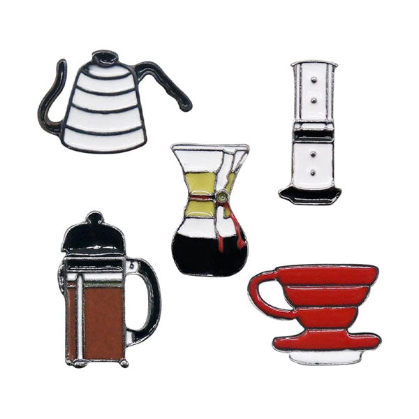 Coffee Barista Pins Accessories 5 Pieces Set