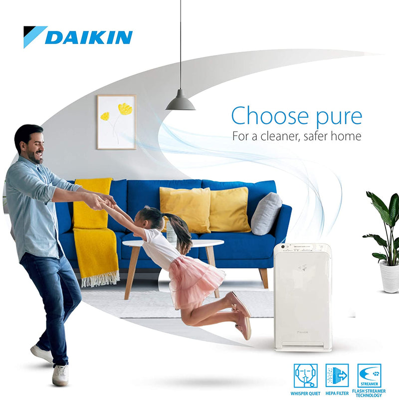 Daikin MC55 Air Purifier with HEPA Filter, Up to 82m², Streamer Technology for High Air Quality, Effective against Corona Virus, 10 Years Filter Life